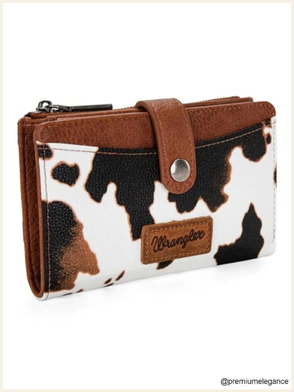 Women's Bifold Wallet with Zipper and ID Window - Faux Leather
